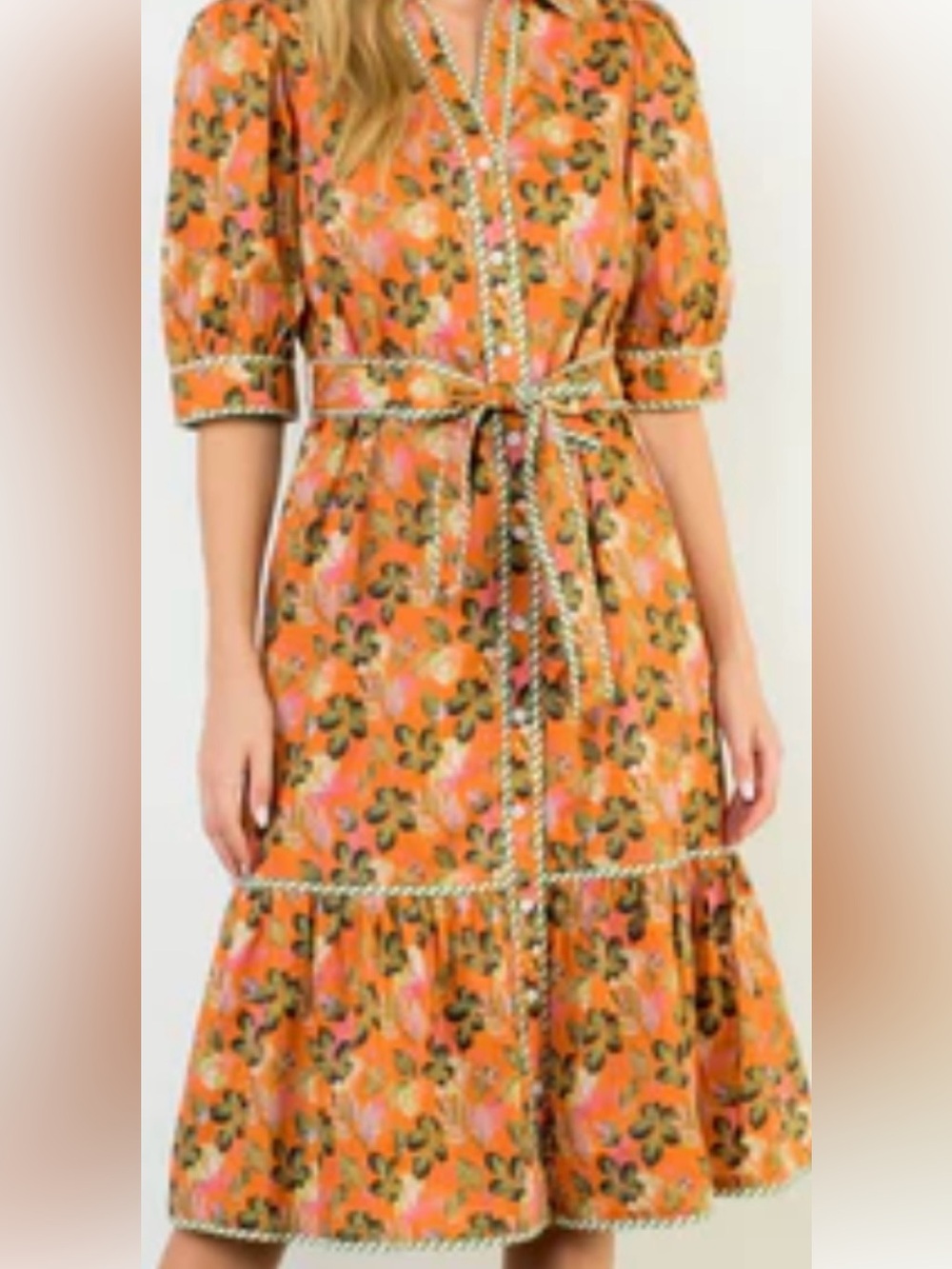 Floral Orange Dress